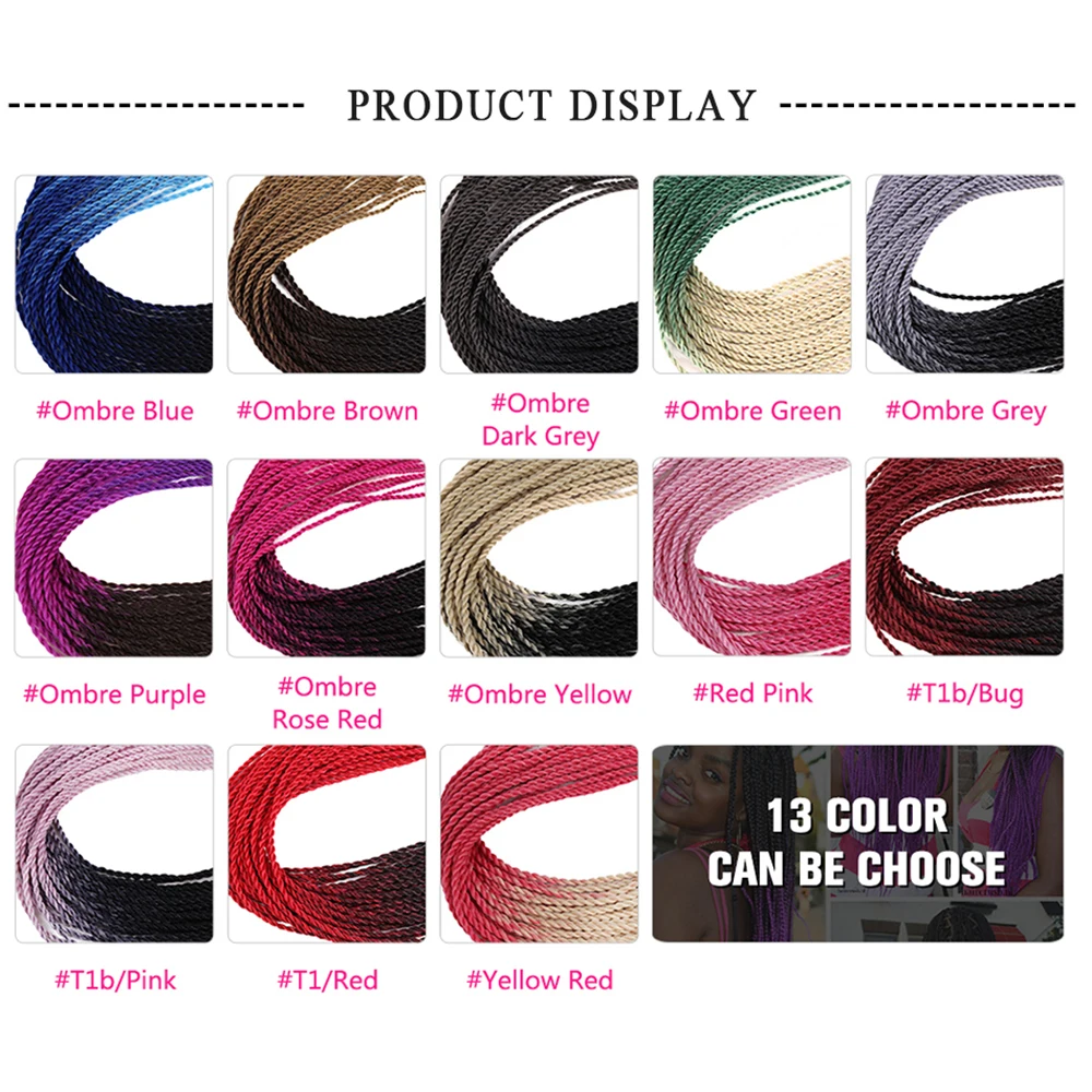 Crochet Braids Synthetic Hair Ombre Senegalese Twist 24inch Pre Stretched Decorative Box Braids Hair Extensions For Women Black
Crochet Braids Synthetic Hair Ombre Senegalese Twist 24inch Pre Stretched Decorative Box Braids Hair Extensions For Women Black