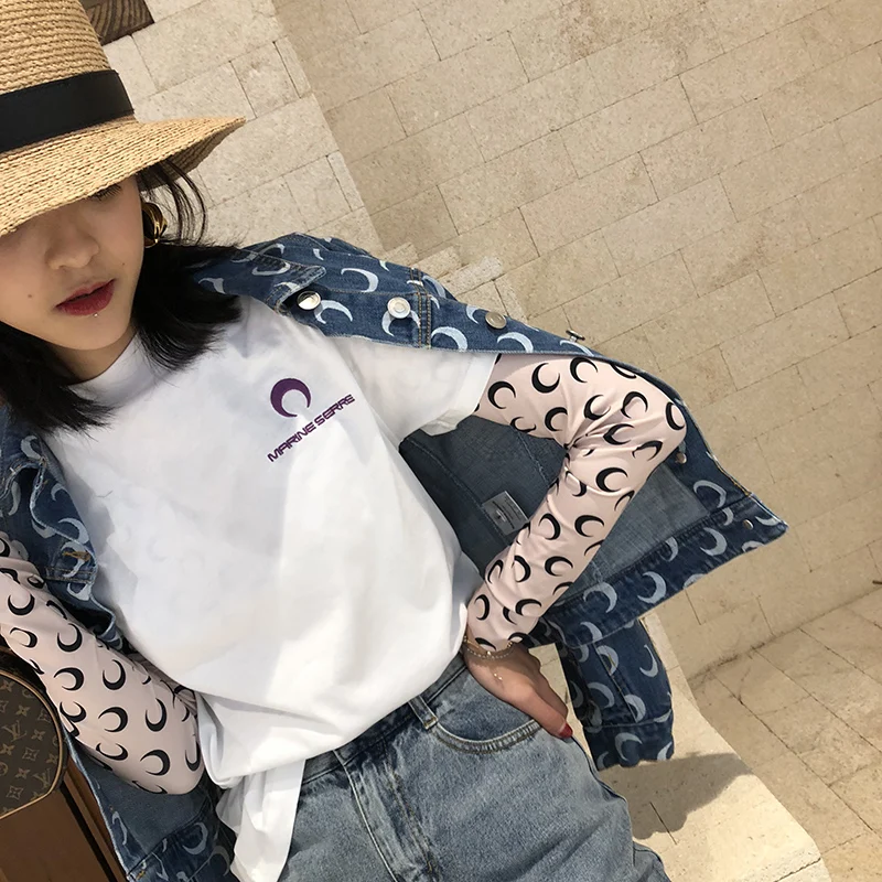 Fashion Classic Trendy Brand Luxury Design Short Coat New Spring and Autumn Moon Print Blue Westernized Denim Women's Coat M2 
Fashion Classic Trendy Brand Luxury Design Short Coat New Spring and Autumn Moon Print Blue Westernized Denim Women's Coat M2