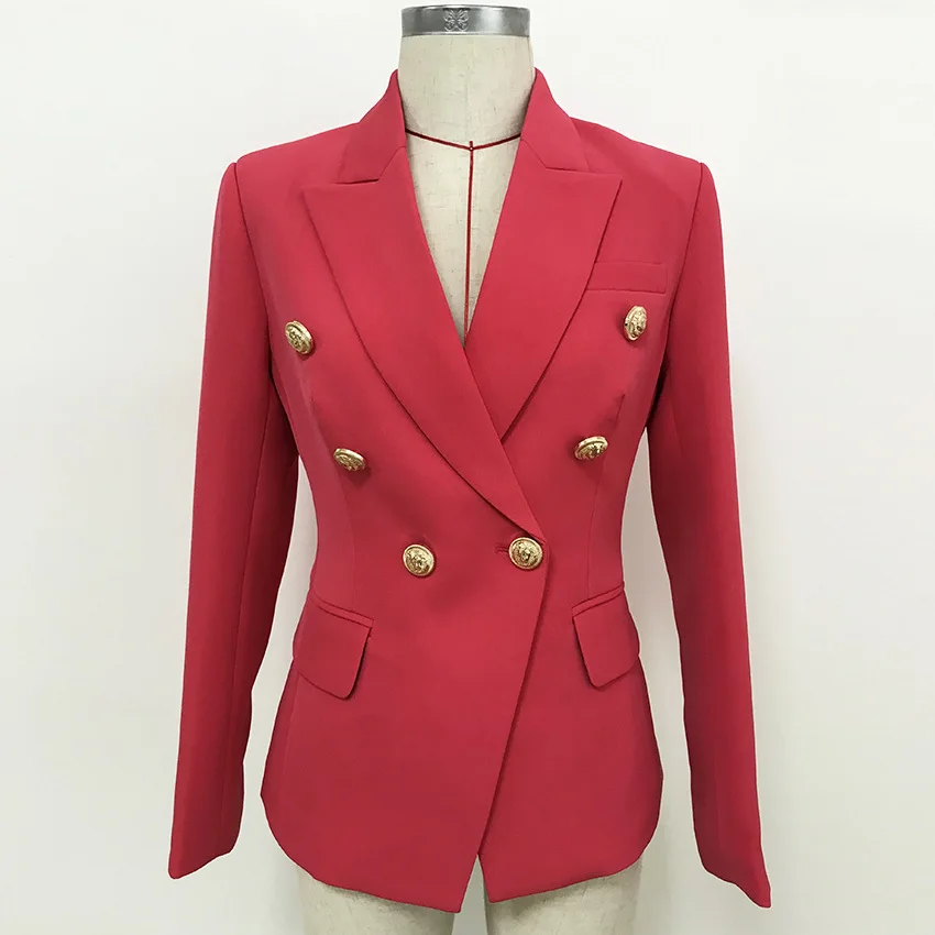 2021 Star Female Suit Fashion Double Breasted Lion Head Button Slim Suit Jacket Watermelon Red
2021 Star Female Suit Fashion Double Breasted Lion Head Button Slim Suit Jacket Watermelon Red