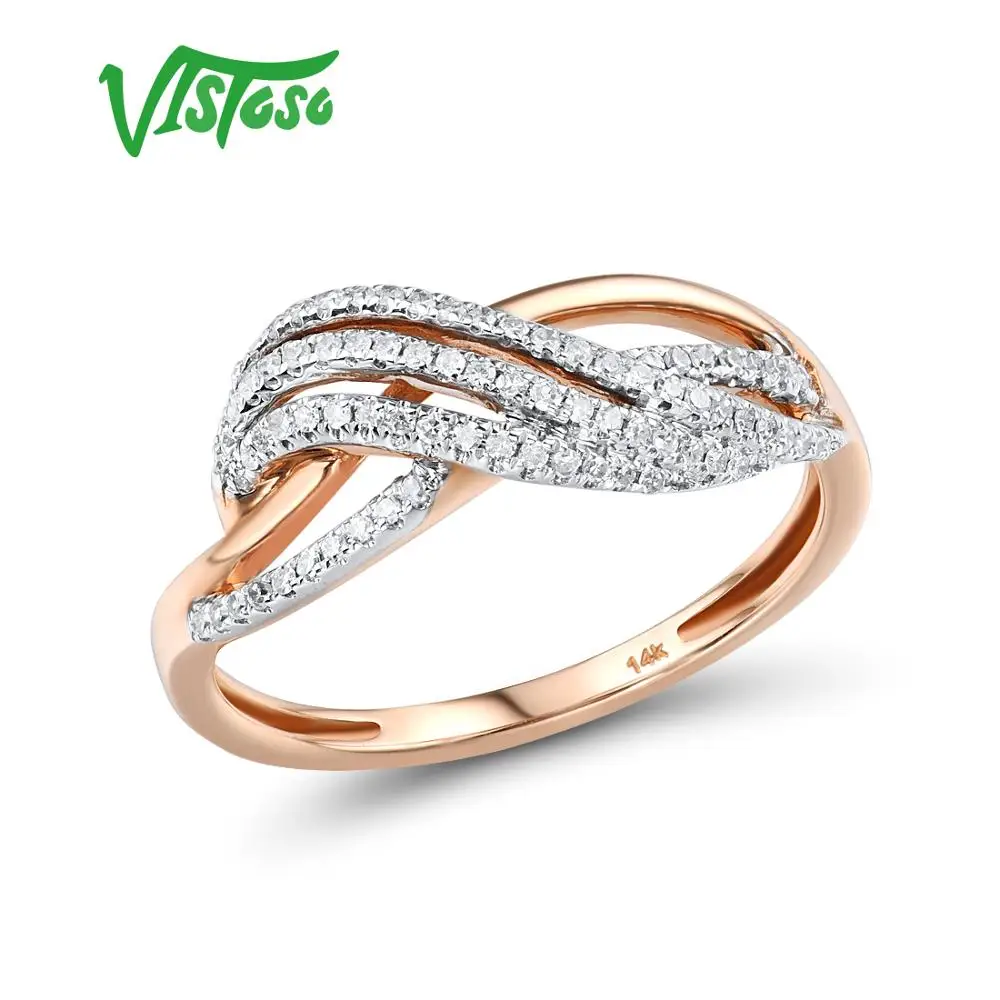 VISTOSO Gold Rings For Women Genuine 14K 585 Rose Gold Ring Sparkling Diamond Promise Engagement Rings Anniversary Fine Jewelry 
VISTOSO Gold Rings For Women Genuine 14K 585 Rose Gold Ring Sparkling Diamond Promise Engagement Rings Anniversary Fine Jewelry