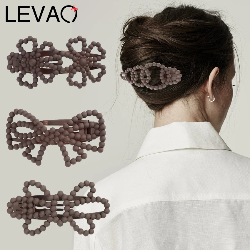 Женская заколка для волос с жемчугом LEVAO, однотонная простая заколка для волос высокого качества, аксессуары для волос
Женская заколка для волос с жемчугом LEVAO, однотонная простая заколка для волос высокого качества, аксессуары для волос
