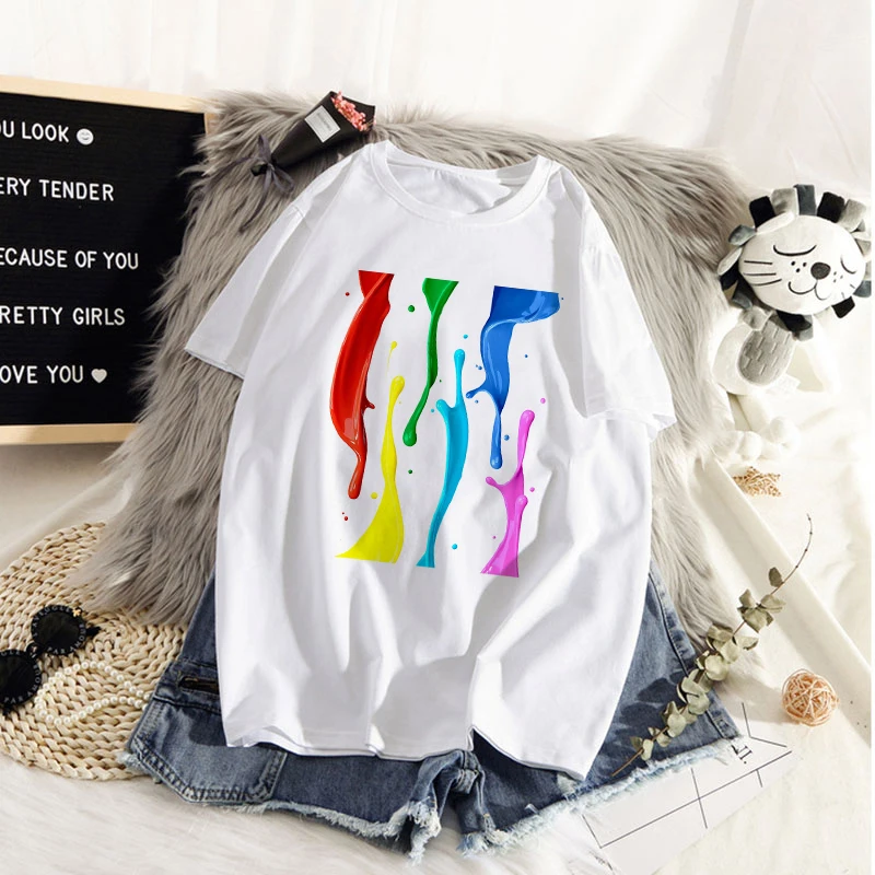 Graphic tees tops Colourful Nail Polish Cool tshirts women funny t shirt white Tops casual short Camisetas Mujer_T-Shirt
Graphic tees tops Colourful Nail Polish Cool tshirts women funny t shirt white Tops casual short Camisetas Mujer_T-Shirt