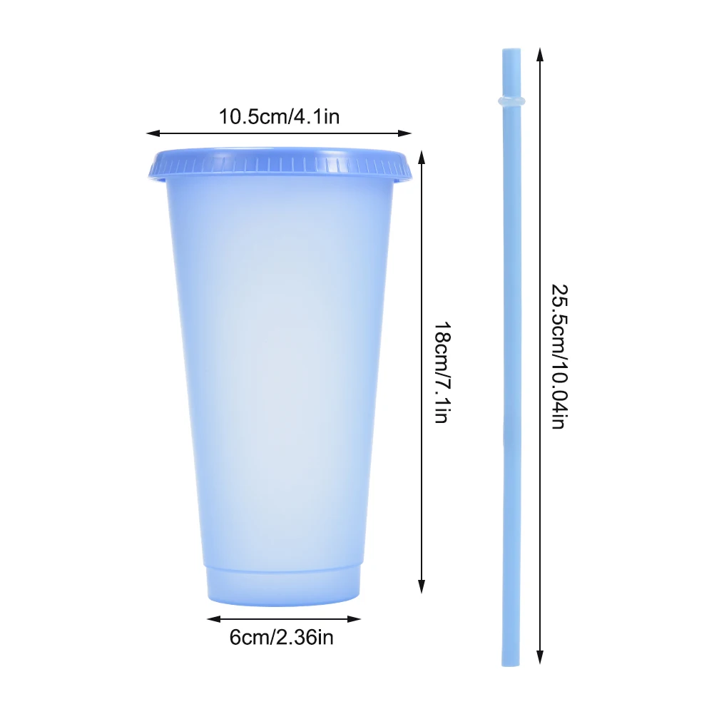 5Pcs Reusable Color Changing Cold Cups Plastic Tumbler With Lid Durable Discoloration Changing Colour Cup With Straws Set
5Pcs Reusable Color Changing Cold Cups Plastic Tumbler With Lid Durable Discoloration Changing Colour Cup With Straws Set