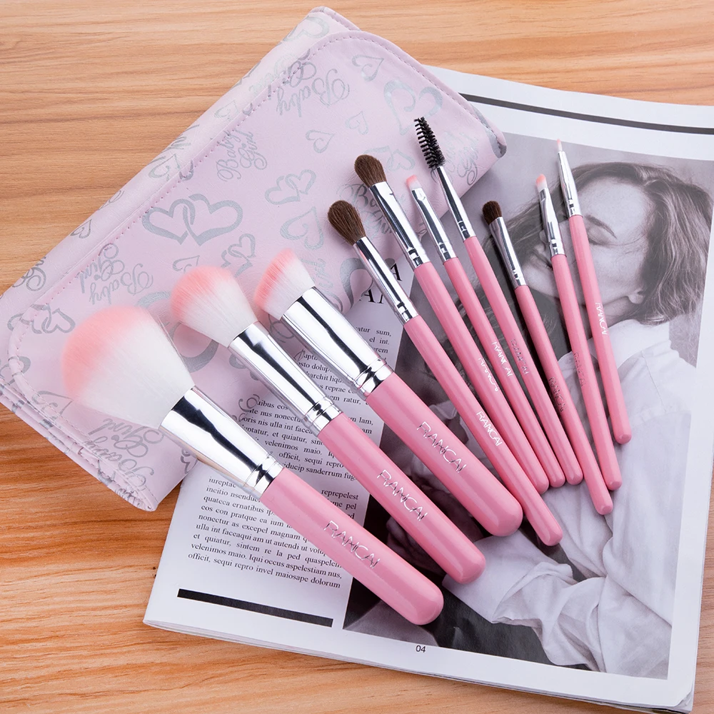 RANCAI 10 Pieces Pink Makeup Brushes Set Cosmetic Foundation Make Up Brush Kit High Quality Eye Shadow Face Powder Brushes Tools
RANCAI 10 Pieces Pink Makeup Brushes Set Cosmetic Foundation Make Up Brush Kit High Quality Eye Shadow Face Powder Brushes Tools