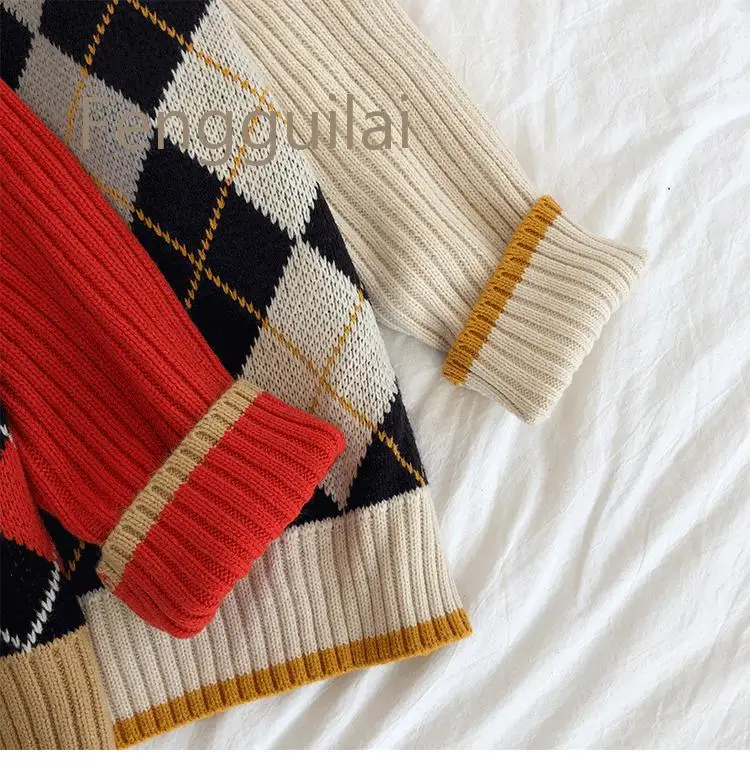 FENGGUILAI INS Hot Women Knitted Cardigans Stylish 3 Colors Spring Winter Autumn V Neck Color Patchwork Plaid Sweater
FENGGUILAI INS Hot Women Knitted Cardigans Stylish 3 Colors Spring Winter Autumn V Neck Color Patchwork Plaid Sweater