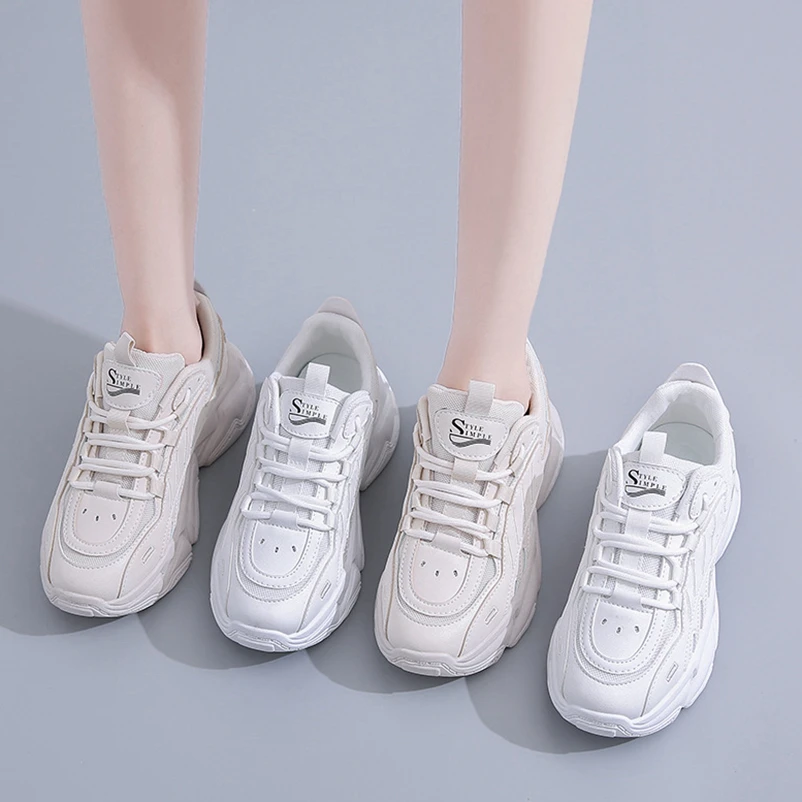 Women Sneakers 5cm Heels Chunky White Shoes Female Platform Sneakers Female Shoe Woman Chunky Lace Up Vulcanized Footwear 2021
Women Sneakers 5cm Heels Chunky White Shoes Female Platform Sneakers Female Shoe Woman Chunky Lace Up Vulcanized Footwear 2021
