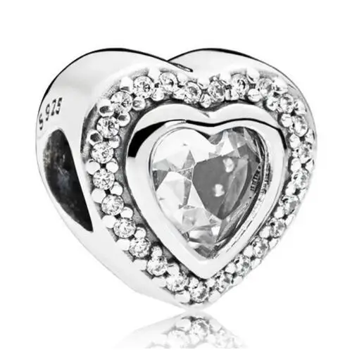 Genuine 925 Sterling Silver Charm Sparkling Two Gorgeous Love Heart With Crystal Bead Fit pandora Bracelet & Bangle Necklace Di
Genuine 925 Sterling Silver Charm Sparkling Two Gorgeous Love Heart With Crystal Bead Fit pandora Bracelet & Bangle Necklace Di