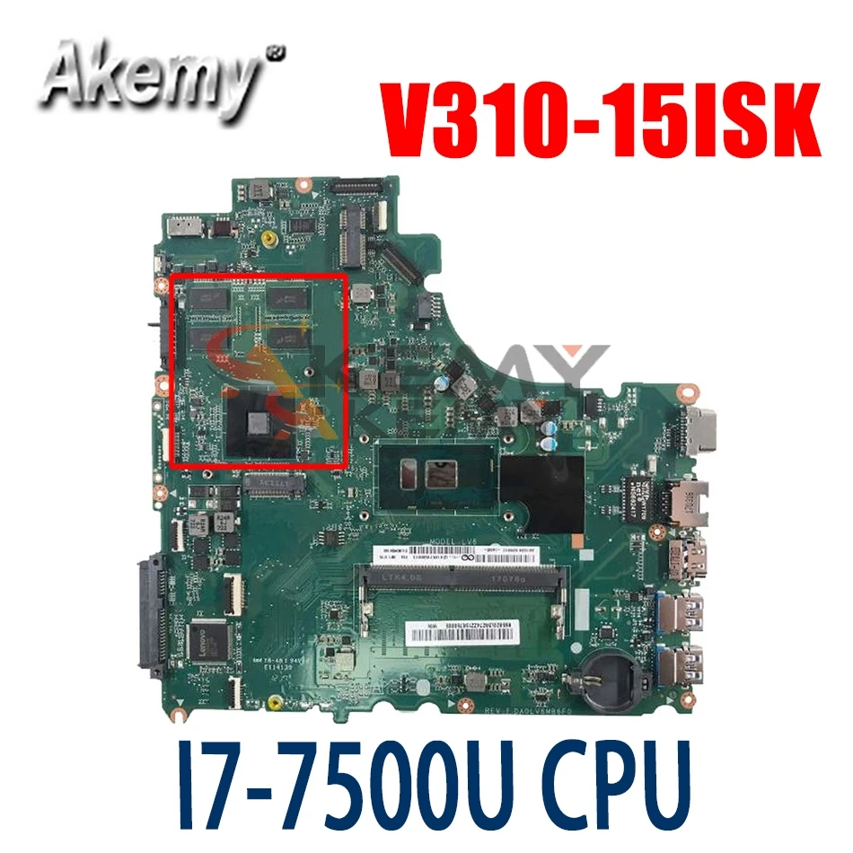 

High quality 5B20M31659 for Lenovo Ideapad V310-15ISK Laptop Motherboard DA0LV6MB6F0 SR2ZV I7-7500U 100% Tested