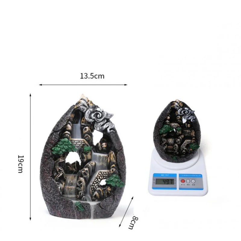 Backflow Incense Burner Resin Mountains River Waterfall Zen Incense Holder Fountain Backflow Aroma Smoke Censer Holder Crafts 
Backflow Incense Burner Resin Mountains River Waterfall Zen Incense Holder Fountain Backflow Aroma Smoke Censer Holder Crafts