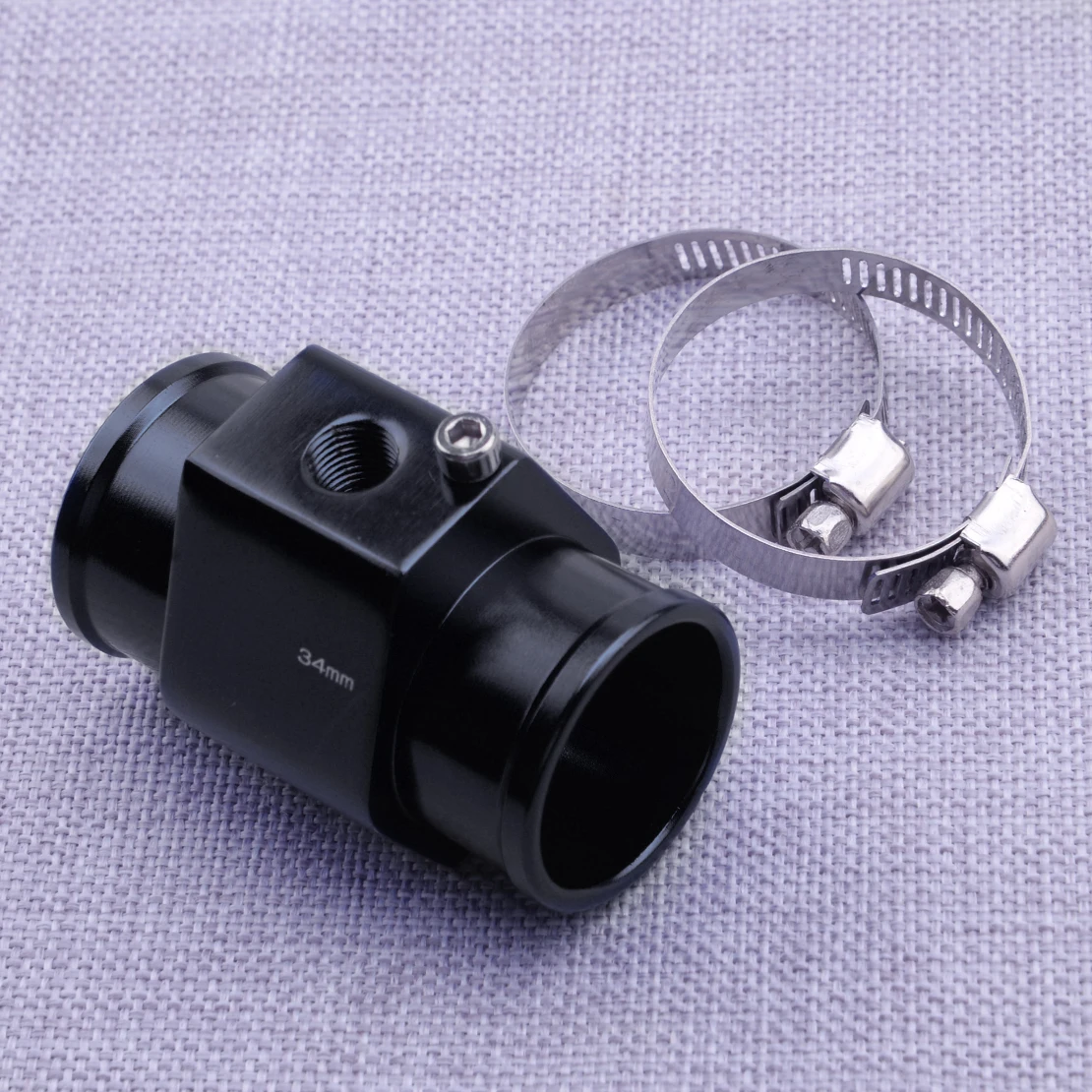 34mm Black Car Aluminum Alloy Water Temp Temperature Joint Pipe Sensor Gauge Radiator Hose Adapter With Clamps
34mm Black Car Aluminum Alloy Water Temp Temperature Joint Pipe Sensor Gauge Radiator Hose Adapter With Clamps