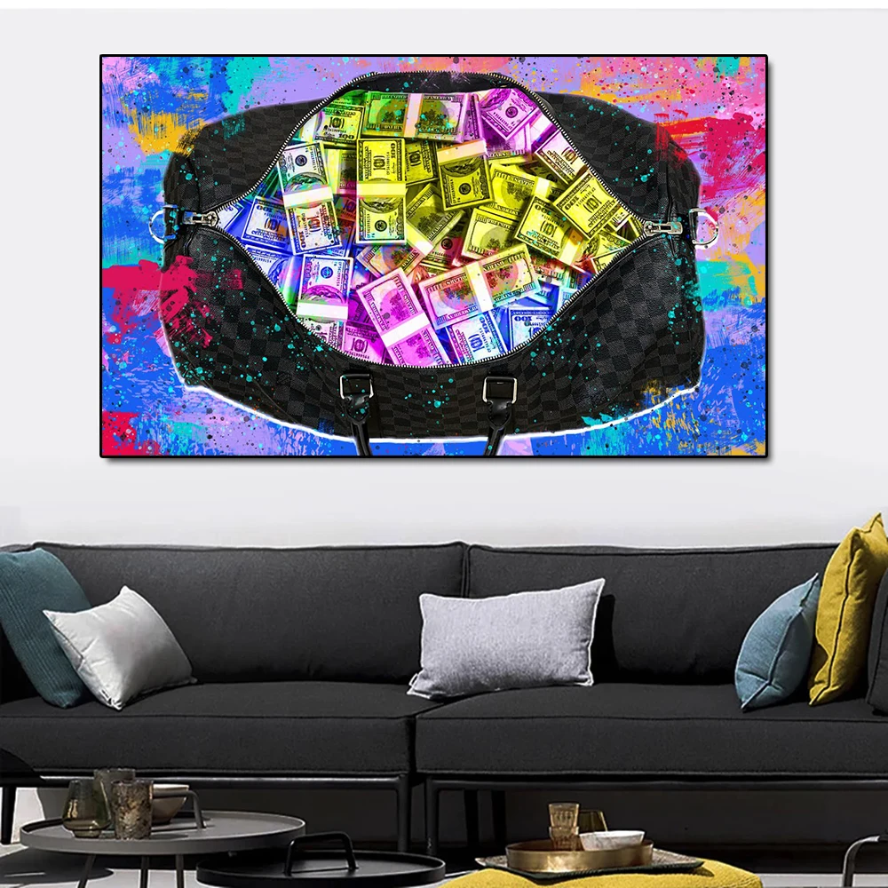 Graffiti Art Canvas Painting a Bag of Money Dollars Print on Canvas Posters Prints Wall Art Pictures for Living Room Home Decor
Graffiti Art Canvas Painting a Bag of Money Dollars Print on Canvas Posters Prints Wall Art Pictures for Living Room Home Decor
