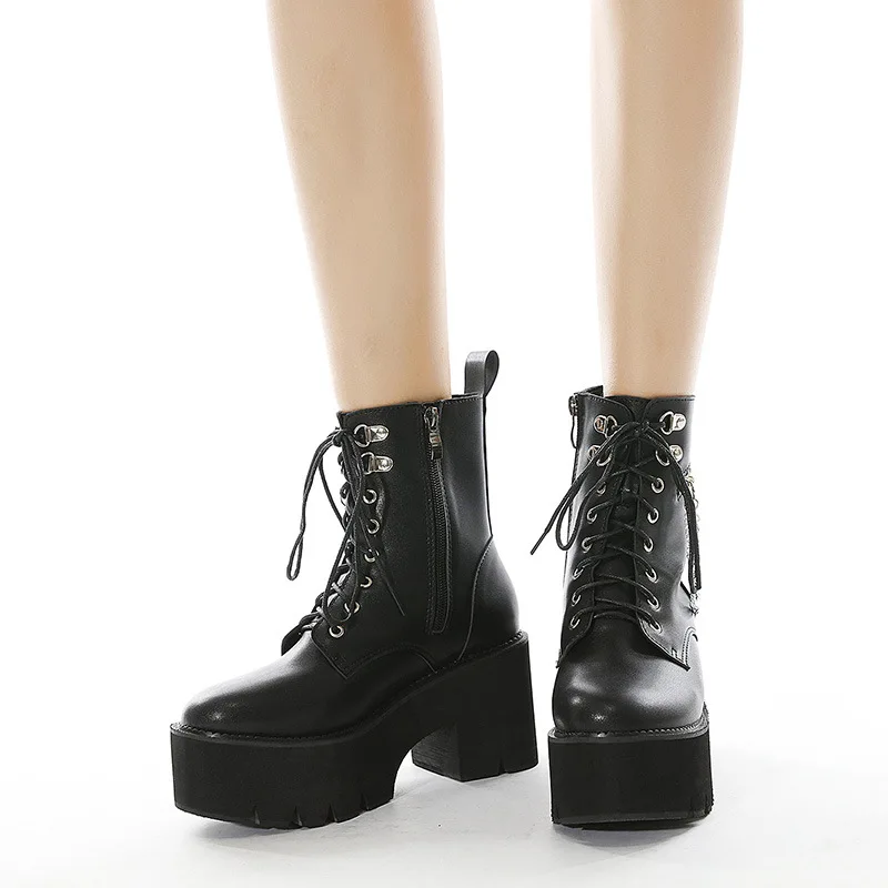 New Sexy Rivets Gothic Platform Boots Demonia For Girls Chunky Heels Female Shoes On Platform Black Punk Style Ankle Boots
New Sexy Rivets Gothic Platform Boots Demonia For Girls Chunky Heels Female Shoes On Platform Black Punk Style Ankle Boots