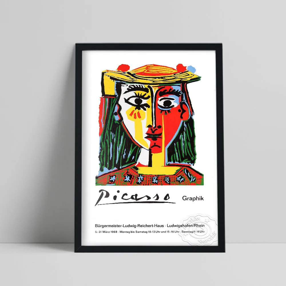 Pablo Picasso Exhibition Painting, Bust Of A Woman With A Hat Poster, Abstract Colored Portrait Print, Living Room Wall Decor
Pablo Picasso Exhibition Painting, Bust Of A Woman With A Hat Poster, Abstract Colored Portrait Print, Living Room Wall Decor