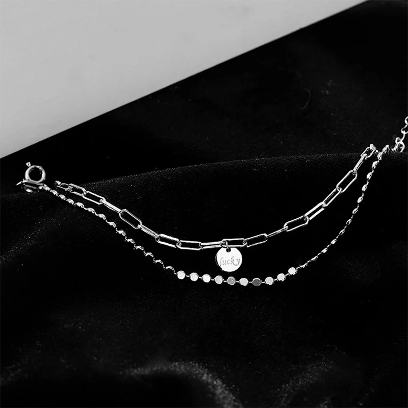 1Pcs Punk Silver Color Double Layer Lucky Round Bracelet Female Bohemian Geometric Clasp Buckle Bracelet Jewelry Girl Party Gift
1Pcs Punk Silver Color Double Layer Lucky Round Bracelet Female Bohemian Geometric Clasp Buckle Bracelet Jewelry Girl Party Gift