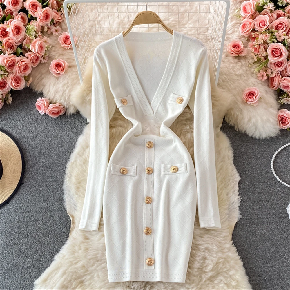 Korean Knitted Elegant Autumn Dress Fashion Puff Sleeve Patchwork Midi Dresses 2021 Skinny Long Sleeve Vestidos Female Clothing
Korean Knitted Elegant Autumn Dress Fashion Puff Sleeve Patchwork Midi Dresses 2021 Skinny Long Sleeve Vestidos Female Clothing