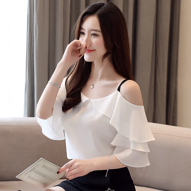 2021 New fashion woman blouses short sleeve women shirts white chiffon blouse shirt women tops slash neck off shoulder top
2021 New fashion woman blouses short sleeve women shirts white chiffon blouse shirt women tops slash neck off shoulder top