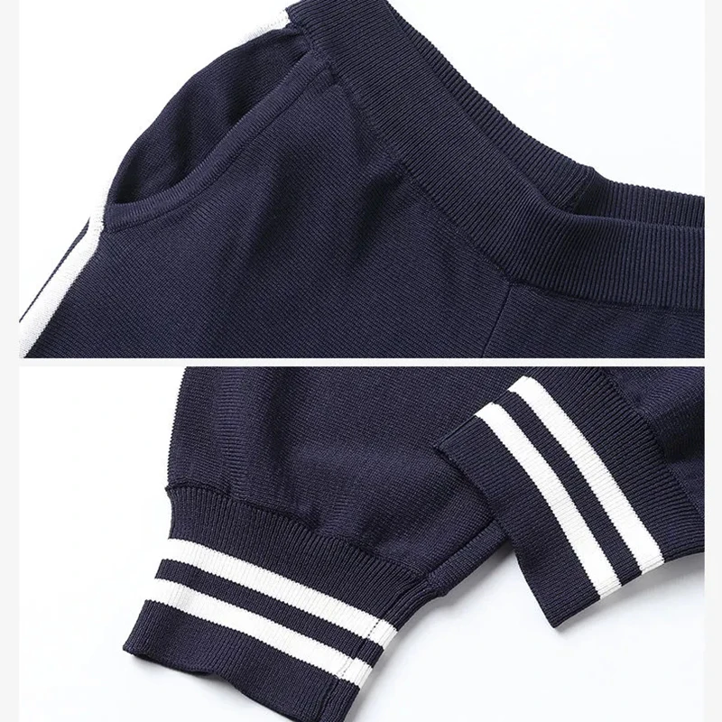 Spring Casual Side Stripe Knitted Sweat Suit Women Fashion O-Neck Long Sleeve Tops + Pants 2 Piece Sets Tracksuit Joggers Outfit
Spring Casual Side Stripe Knitted Sweat Suit Women Fashion O-Neck Long Sleeve Tops + Pants 2 Piece Sets Tracksuit Joggers Outfit