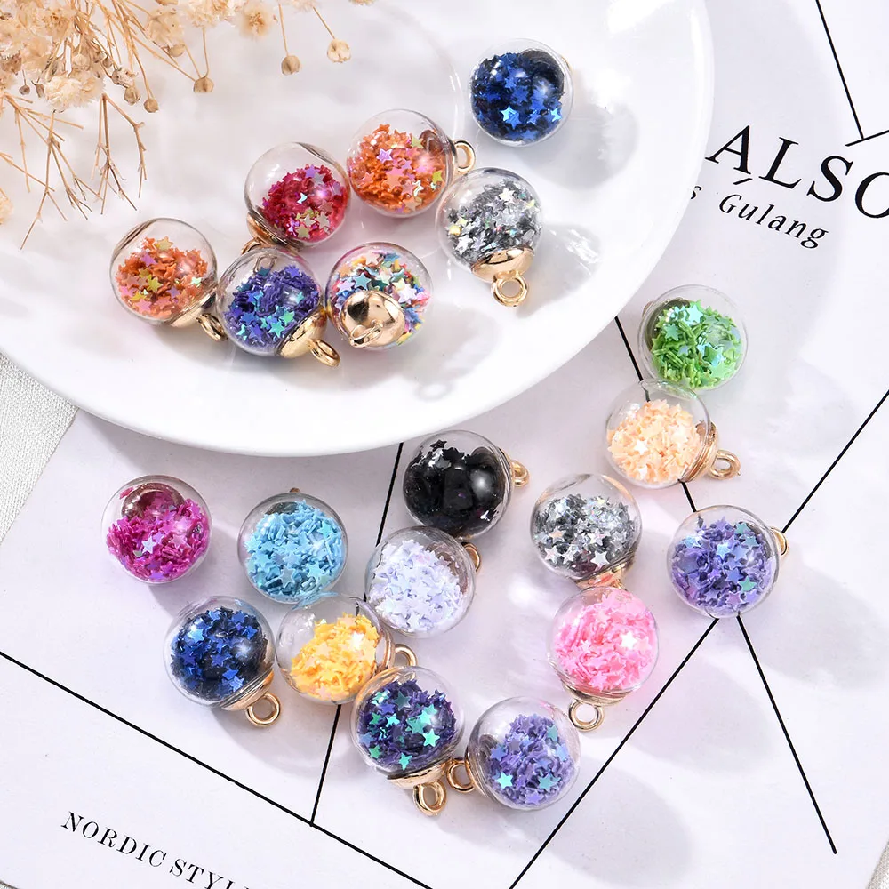 Glass Ball Five-pointed Star Pendant Multicolored Making Small Jewelry 20pcs Round Transparent DIY Necklace Earrings Jewelry 
Glass Ball Five-pointed Star Pendant Multicolored Making Small Jewelry 20pcs Round Transparent DIY Necklace Earrings Jewelry