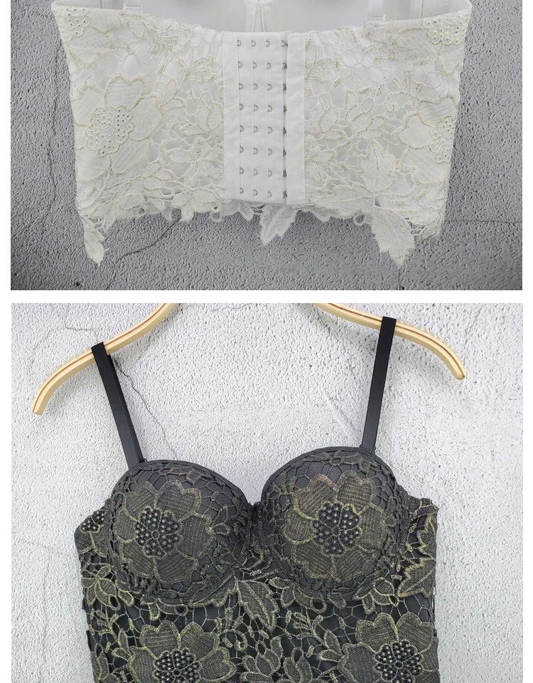 Women's Solid Color Bustier Crop Top Bra Vest Nightclub Slim Lace Single Piece Design Original Short Bra Strap
Women's Solid Color Bustier Crop Top Bra Vest Nightclub Slim Lace Single Piece Design Original Short Bra Strap