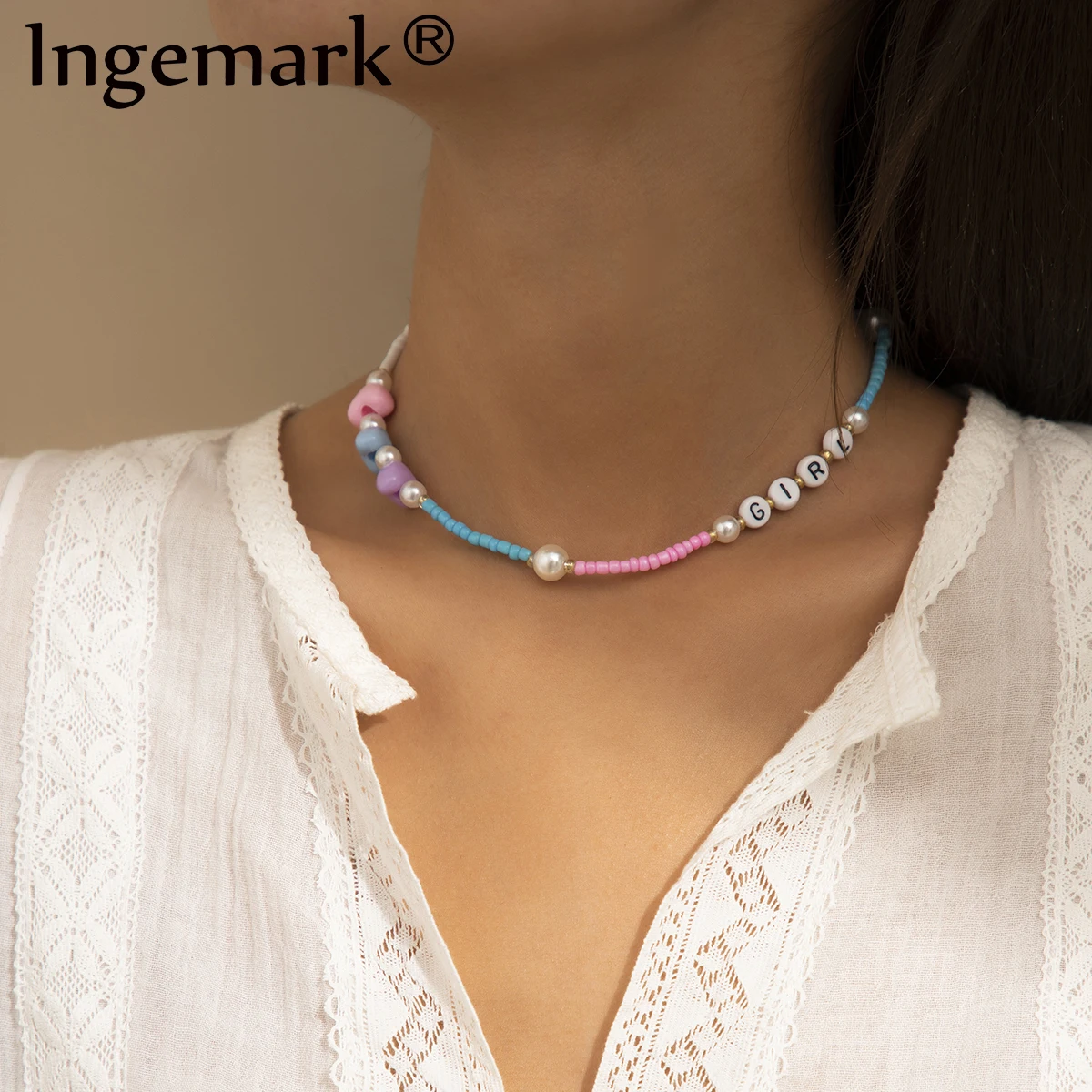 Bohemian Imitation Pearl Choker Necklace for Women Kpop Cute Sweet Beaded Letters Chain Neck Jewelry Girl Beach Accessories Gift
Bohemian Imitation Pearl Choker Necklace for Women Kpop Cute Sweet Beaded Letters Chain Neck Jewelry Girl Beach Accessories Gift