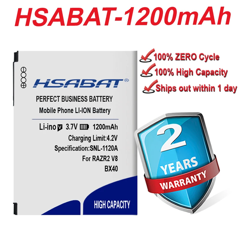 HSABAT новейший Аккумулятор для Motorola RAZR2 V8 V9 V9M V9X Q9H PEBL2 U8 U9 Q9h MOTOZINE ZN5 ZN5M 1200mAh