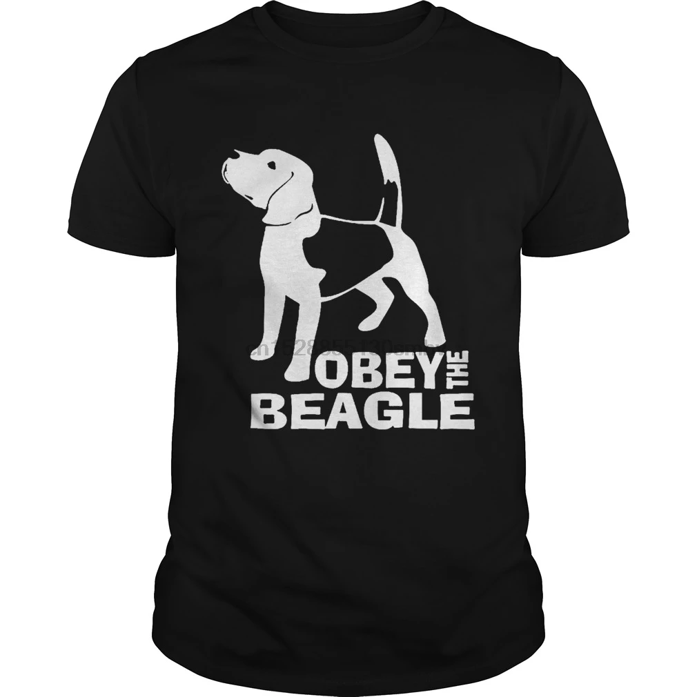 Смешные мужские футболки собака футболка obey_the_beagle_dark_shirt hot wo Мужская