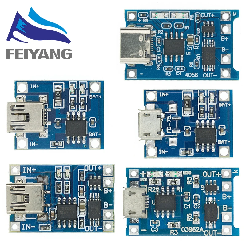 100 шт. Micro USB 5 в 1A 18650 TP4056 модуль зарядного устройства литиевой батареи зарядная