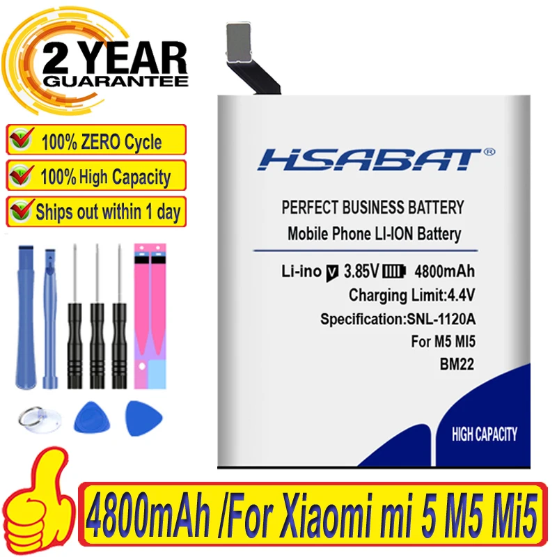 Аккумулятор HSABAT BM22 на 4800 мАч для Xiaomi 5 M5 Mi5 MI 5|battery for xiaomi|mobile phone battery5 battery |