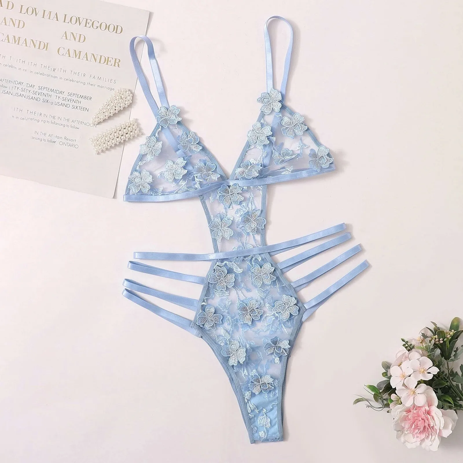 Appliques Bandage Babydoll Exotic Costumes Sexy Lingerie Bodysuit Female Overalls Body Woman Costume Bodysuit Exotic Apparel
Appliques Bandage Babydoll Exotic Costumes Sexy Lingerie Bodysuit Female Overalls Body Woman Costume Bodysuit Exotic Apparel