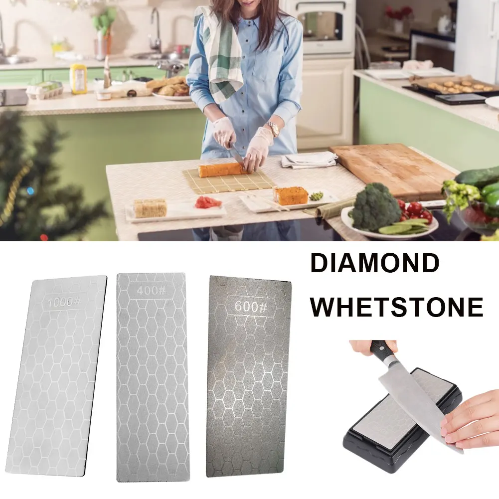 Diamond Knife Sharpening Stone 400# 1000# 600# Knife Sharpener Ultra-thin Honeycomb Surface Whetstone Grindstone Cutter Tool Set
Diamond Knife Sharpening Stone 400# 1000# 600# Knife Sharpener Ultra-thin Honeycomb Surface Whetstone Grindstone Cutter Tool Set