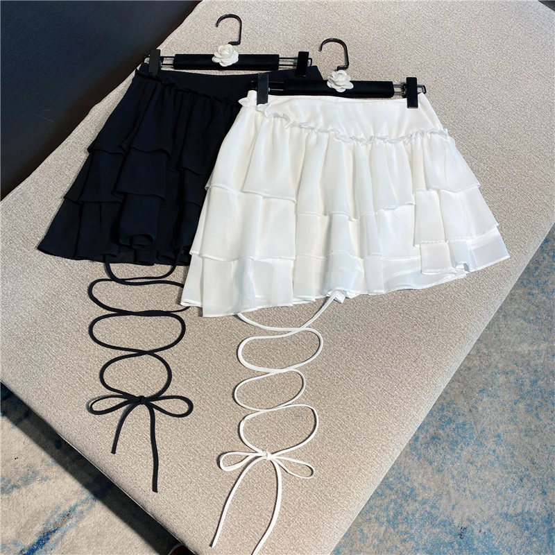 Pleated Cake Skirt for Women 2021 Spring and Summer Korean Style Lace-up Bow High Waist Chiffon Skirts White Black
Pleated Cake Skirt for Women 2021 Spring and Summer Korean Style Lace-up Bow High Waist Chiffon Skirts White Black