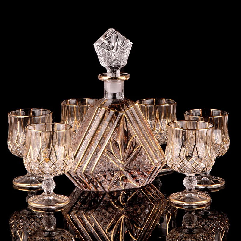 Crystal glass red wine glass whiskey brandy glass and cup wine bottle decanter creative barwarer Household drinkware gift set
Crystal glass red wine glass whiskey brandy glass and cup wine bottle decanter creative barwarer Household drinkware gift set