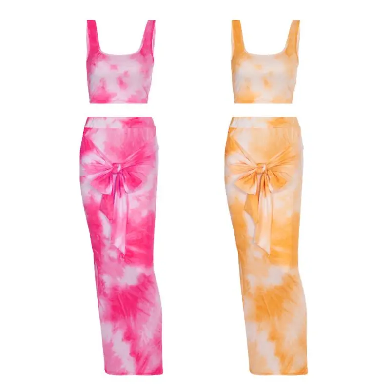 Women Sexy Tie-Dye Print 2 Piece Outfits Sleeveless Crop Top Bodycon Bandage Maxi Long Pencil Skirt Beach Party Clubwear
Women Sexy Tie-Dye Print 2 Piece Outfits Sleeveless Crop Top Bodycon Bandage Maxi Long Pencil Skirt Beach Party Clubwear