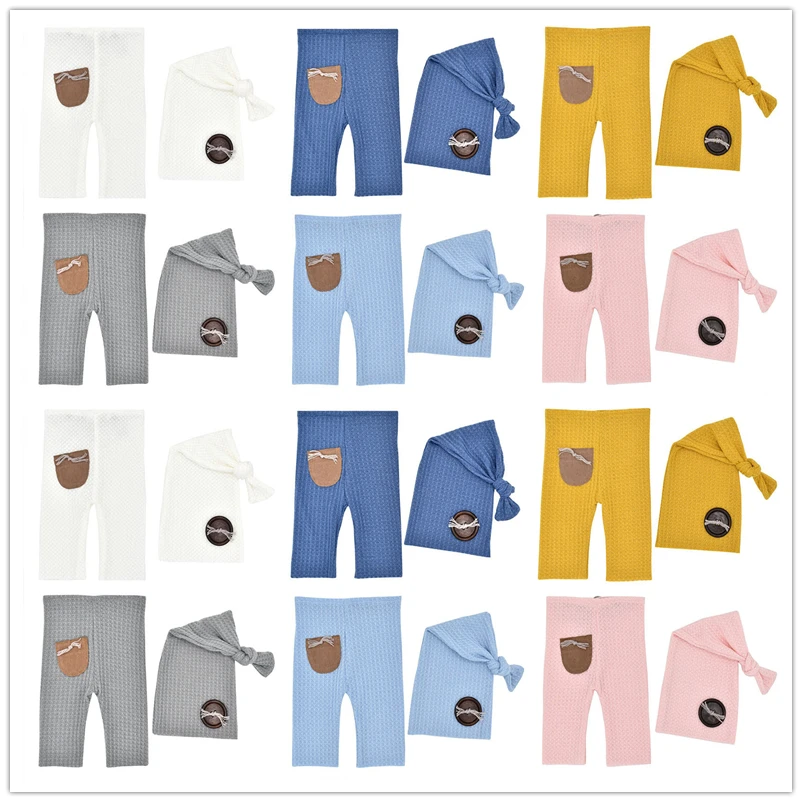 Фото (0-3 м) Одежда для фотосъемки новорожденных Костюмы комплект из шапки и брюк 2