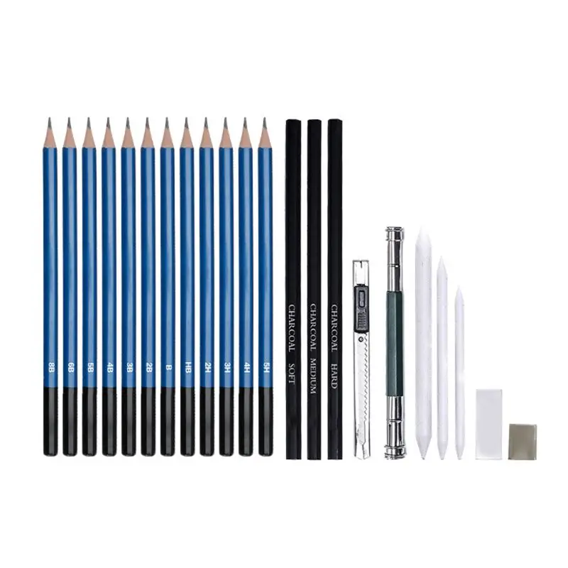 23pcs Sketching Drawing Pencil Set Professional Art Teaching Students School Supplies with Carrying Box Kit
23pcs Sketching Drawing Pencil Set Professional Art Teaching Students School Supplies with Carrying Box Kit