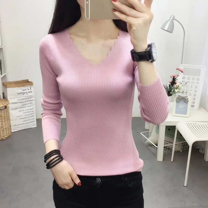 Women Sweaters and Pullovers 2019 Autumn Winter Knitted Warm Ladies Jumper Slim Stretch Sweater Female Pink Pull Femme
Women Sweaters and Pullovers 2019 Autumn Winter Knitted Warm Ladies Jumper Slim Stretch Sweater Female Pink Pull Femme