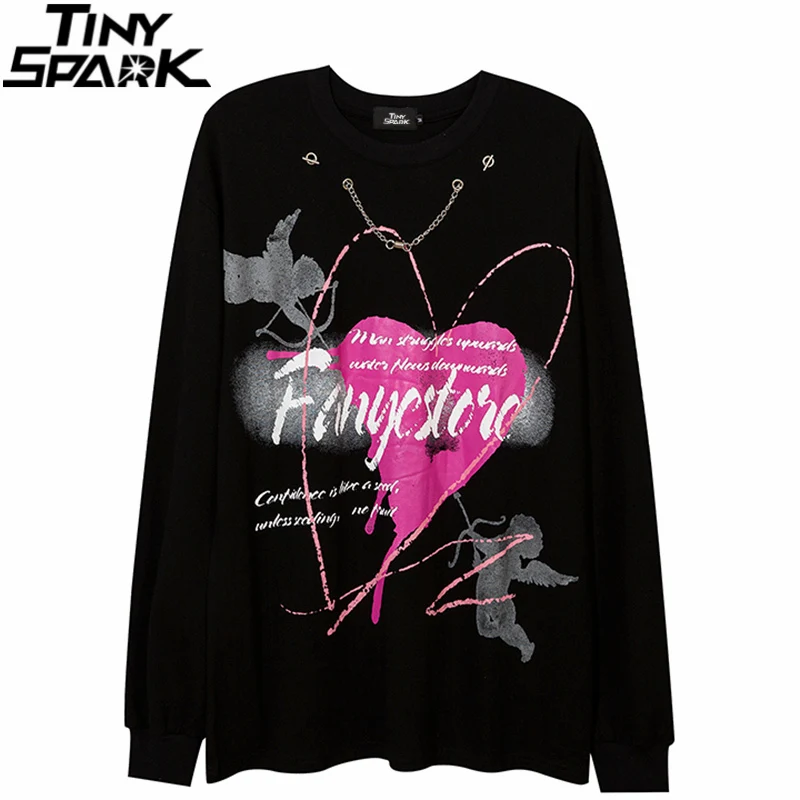 Hip Hop Streetwear Sweatshirt Harajuku Pullover Heart Letter Angel Print Pullover Cotton Loose Sweatshirt Men Autumn Hoodie
Hip Hop Streetwear Sweatshirt Harajuku Pullover Heart Letter Angel Print Pullover Cotton Loose Sweatshirt Men Autumn Hoodie