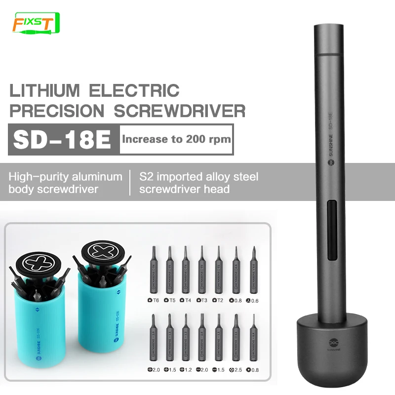 Sunshine SD-18E S2 Electric Screwdriver Set Alloy Steel with Mini Storage Box for iPhone iPad Camera Table Repair Phone Repair
Sunshine SD-18E S2 Electric Screwdriver Set Alloy Steel with Mini Storage Box for iPhone iPad Camera Table Repair Phone Repair