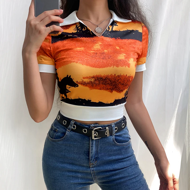 Summer Women Y2K T-shirts SP1429 Vintage Print V Neck Skinny Cropped Top Harajuku Casual Short Sleeve Tees Outfits Summer 2021
Summer Women Y2K T-shirts SP1429 Vintage Print V Neck Skinny Cropped Top Harajuku Casual Short Sleeve Tees Outfits Summer 2021
