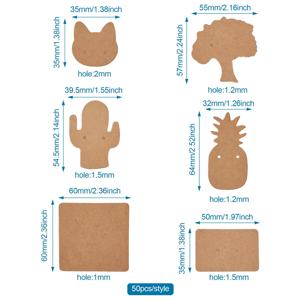 300pcs/set Earring Display Cards Mixed Shapes Blank Kraft Paper Tags for Ear Studs Earrings Supplies for Jewelry
300pcs/set Earring Display Cards Mixed Shapes Blank Kraft Paper Tags for Ear Studs Earrings Supplies for Jewelry