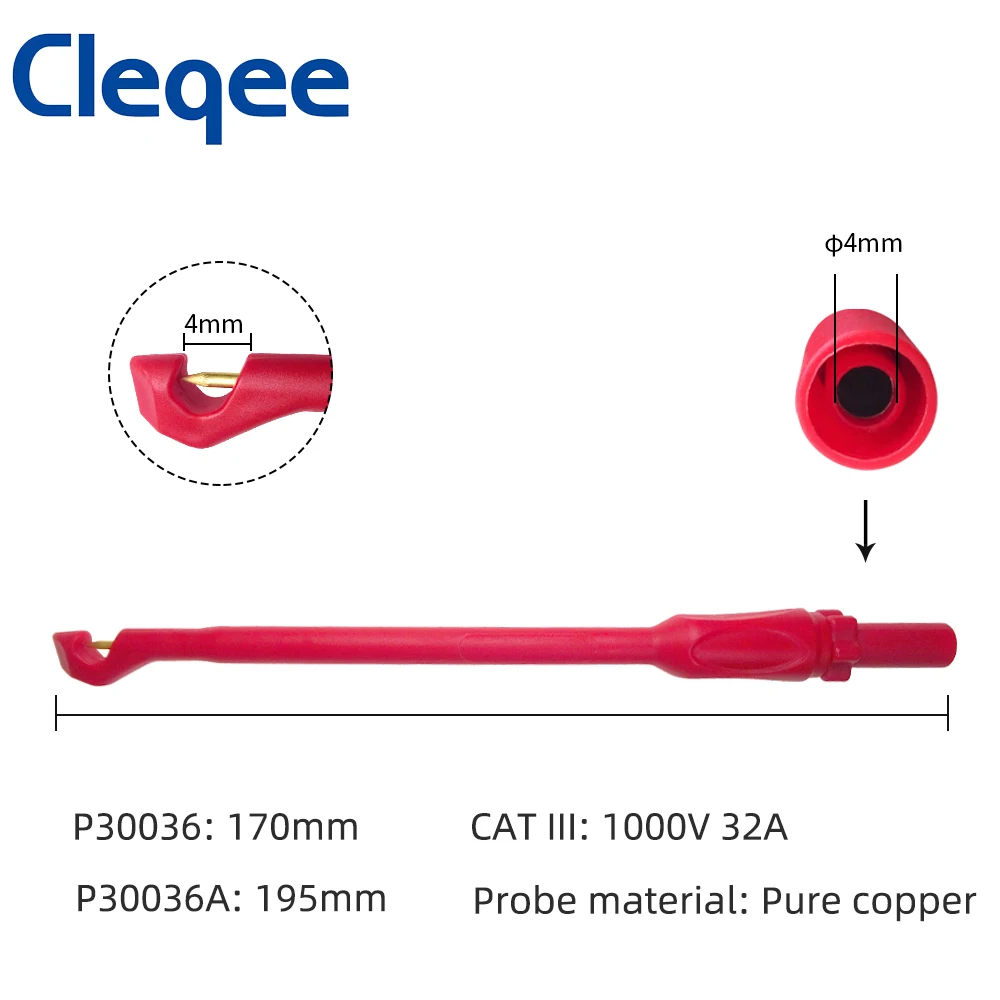 Cleqee P30036 безопасные неразрушающие проволочные щупы с 4-миллиметровым разъемом |