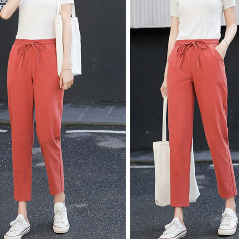 Womens Spring Summer Pants Cotton Solid Elastic Waist Candy Colors Harem Trousers Soft High Quality For Female Ladys S-XXL
Womens Spring Summer Pants Cotton Solid Elastic Waist Candy Colors Harem Trousers Soft High Quality For Female Ladys S-XXL