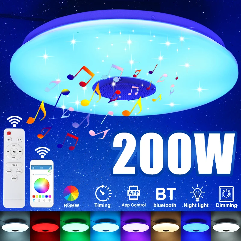Светильник потолочный светодиодный RGB, 200 Вт, 220 В, с пультом дистанционного управления
Светильник потолочный светодиодный RGB, 200 Вт, 220 В, с пультом дистанционного управления