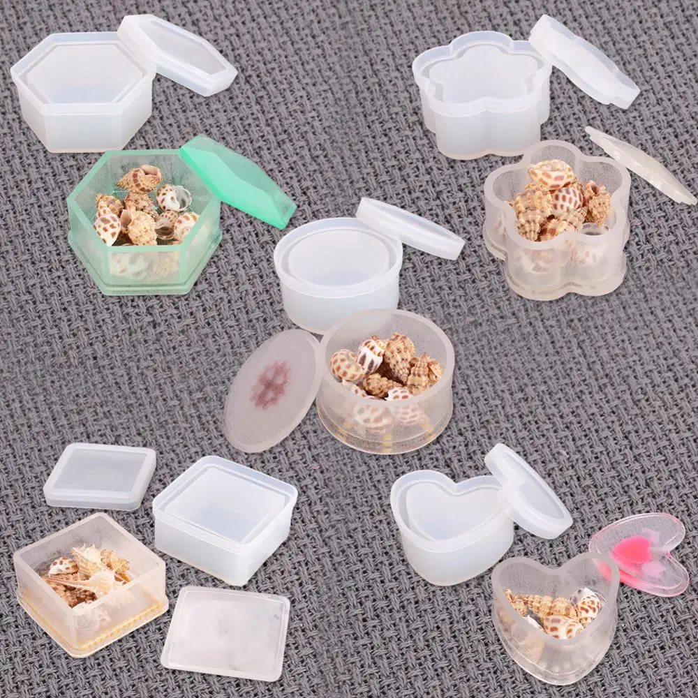 Jewelry Storage Box Making Silicone Mold Heart Square Flower Round Hexagon Crystal Resin Mould Craft Jewelry Decoration Storage
Jewelry Storage Box Making Silicone Mold Heart Square Flower Round Hexagon Crystal Resin Mould Craft Jewelry Decoration Storage
