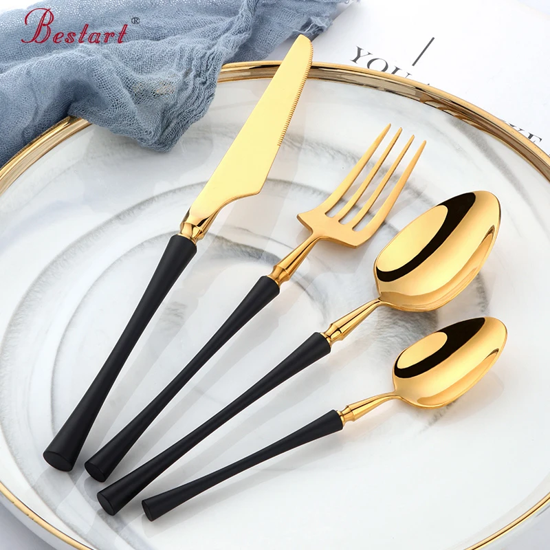 304 Stainless Steel Black Gold Dinnerware Set Kitchen Flatware Knife Fork Spoon Dinner Set Classic Present Outdoor Picnic Hike
304 Stainless Steel Black Gold Dinnerware Set Kitchen Flatware Knife Fork Spoon Dinner Set Classic Present Outdoor Picnic Hike