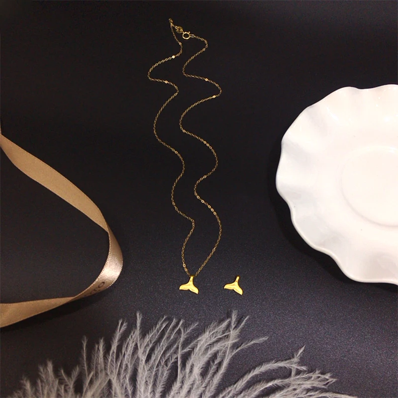 KUGG 18K Au750 Solid Yellow Gold Chain Engagement Necklace Mini Style Birthday Gift Fashion Fish Tail Shape 24k Gold Pendant
KUGG 18K Au750 Solid Yellow Gold Chain Engagement Necklace Mini Style Birthday Gift Fashion Fish Tail Shape 24k Gold Pendant