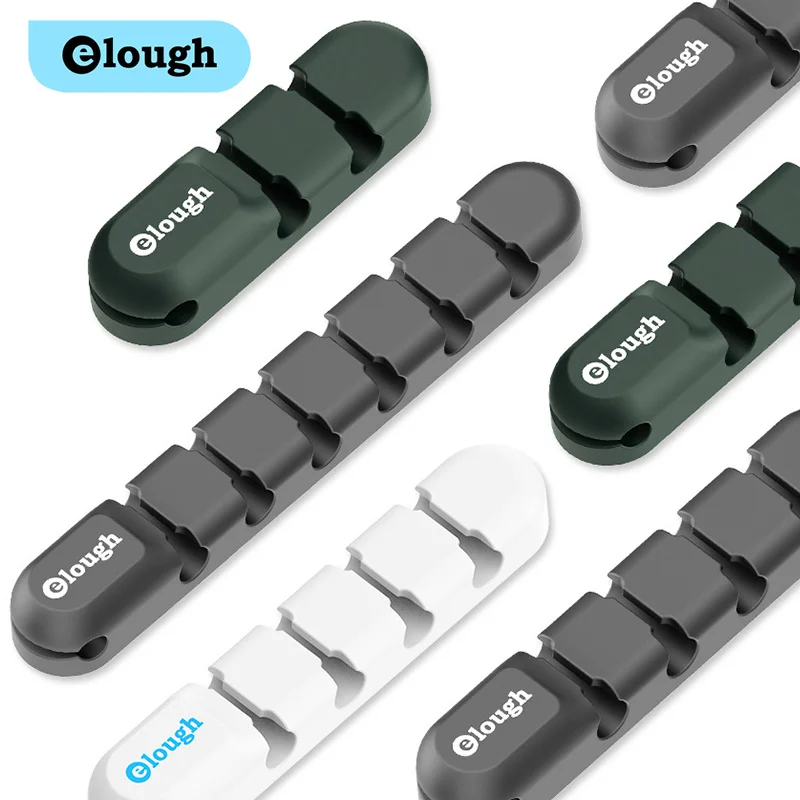 

Elough Cable Organizer Silicone USB Cable Winder Management Protector Clip Desk Organizer Holder For Wires Mouse Keyboard Cord