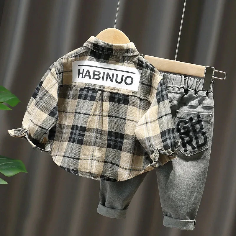 Boy Baby Clothes Sets 2021 New Children's Spring Autumn Pants Jeans + Shirt Boy Plaid Shirt Sets Top+ Trousers For Kids
Boy Baby Clothes Sets 2021 New Children's Spring Autumn Pants Jeans + Shirt Boy Plaid Shirt Sets Top+ Trousers For Kids