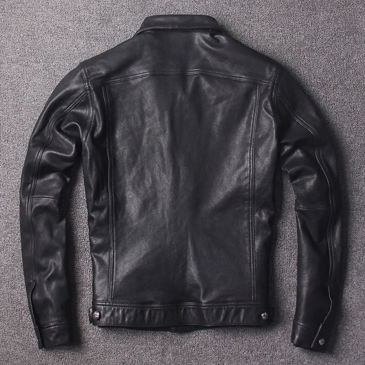 Men Black New Genuine Leatehr Casual Goatskin Riding Jackets Real Slim Fit Biker Jacket S-4XL
Men Black New Genuine Leatehr Casual Goatskin Riding Jackets Real Slim Fit Biker Jacket S-4XL