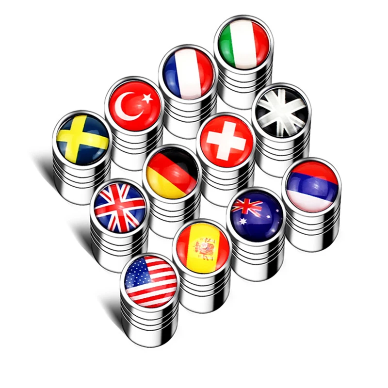 4Pcs / Set Automobile Tire Valve Cap Leakproof Automobile General Automobile Car Logo National Flag Icon Motorcycle Valve Cap
4Pcs / Set Automobile Tire Valve Cap Leakproof Automobile General Automobile Car Logo National Flag Icon Motorcycle Valve Cap